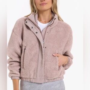 VUORI Women's Blush Pink Umber Cozy Sherpa Jacket Full Zip Teddy Size L